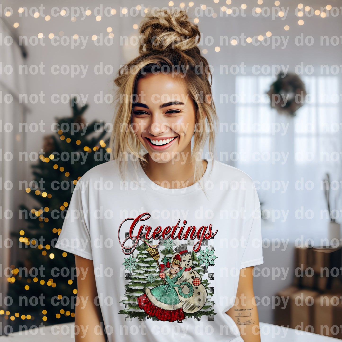 Greetings Vintage Frosty Grunge Snowman with Optional Sleeve Design Dream Print or Sublimation Print