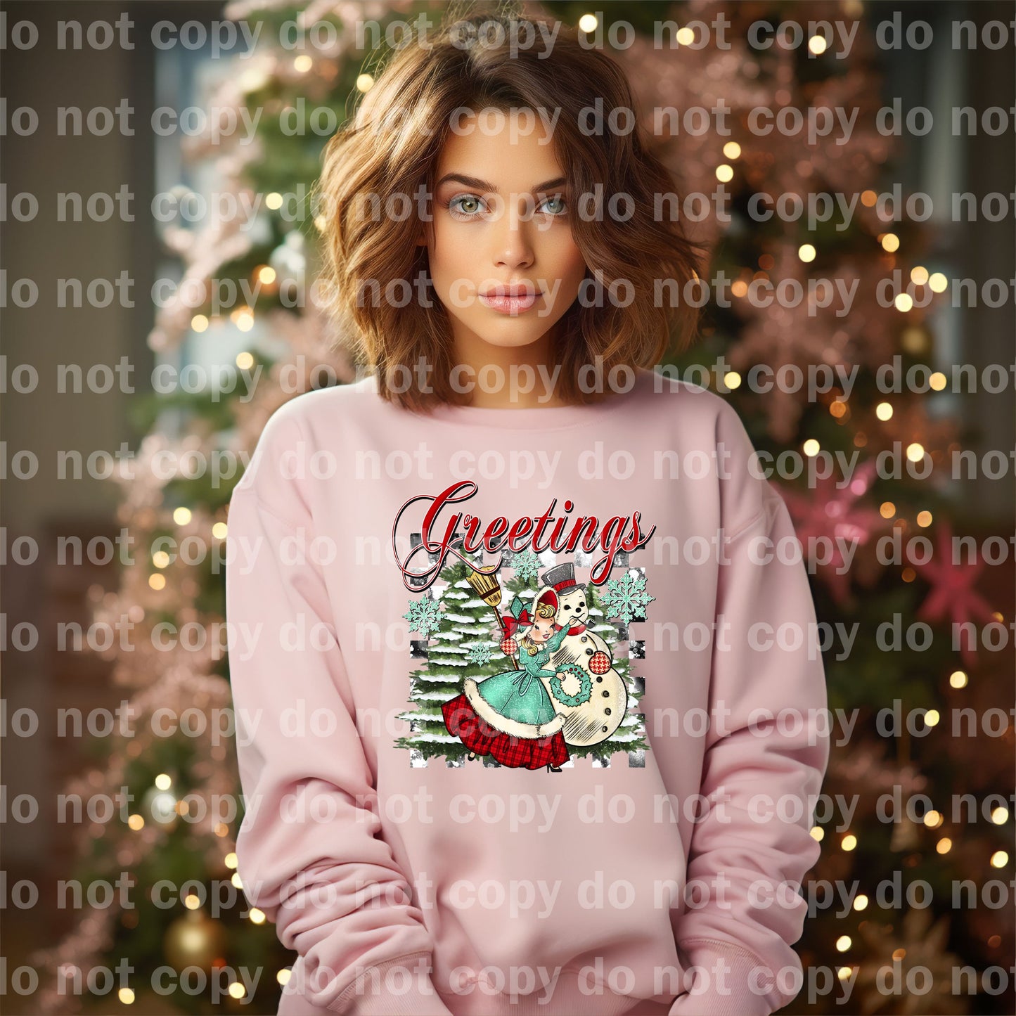 Greetings Vintage Frosty Snowman with Optional Sleeve Design Dream Print or Sublimation Print