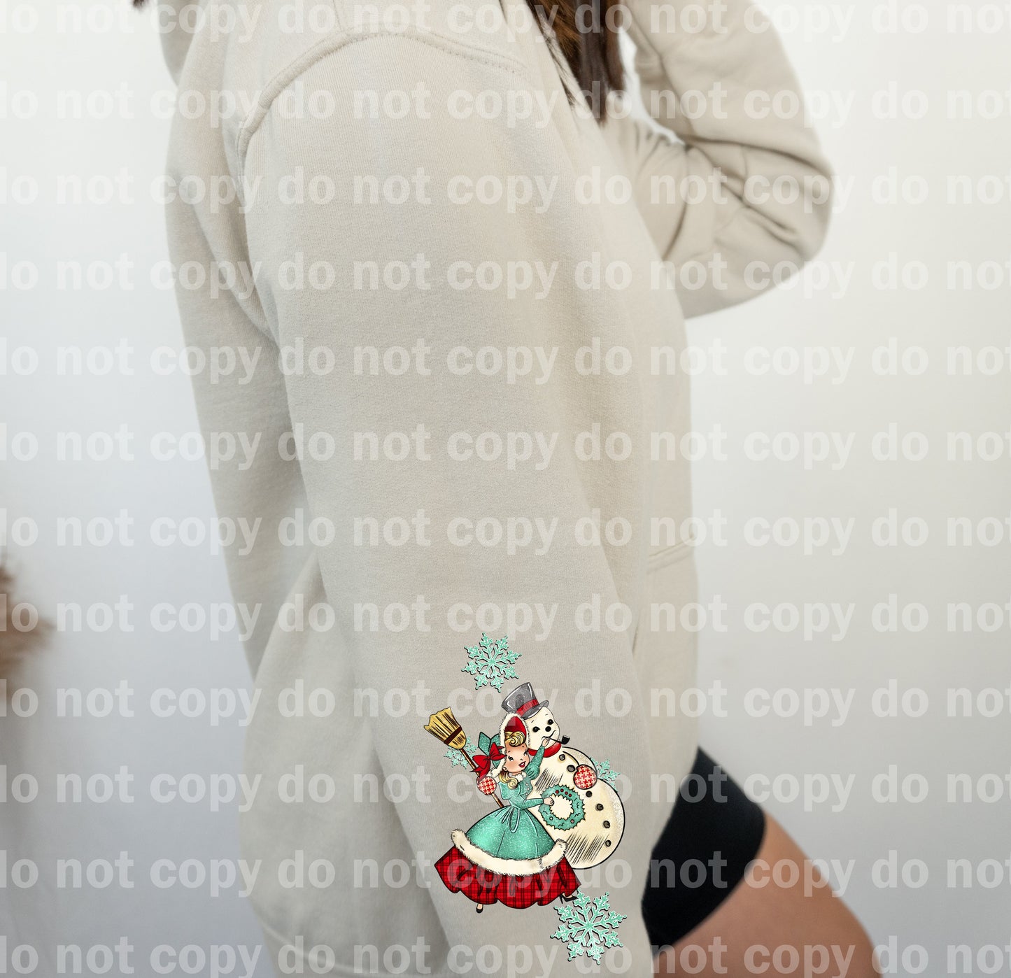 Greetings Vintage Frosty Snowman with Optional Sleeve Design Dream Print or Sublimation Print