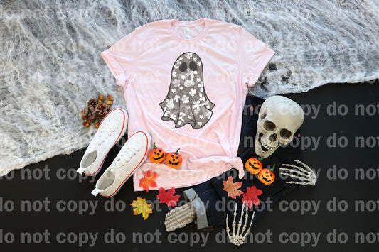 Grey White Floral Ghost Dream Print or Sublimation Print