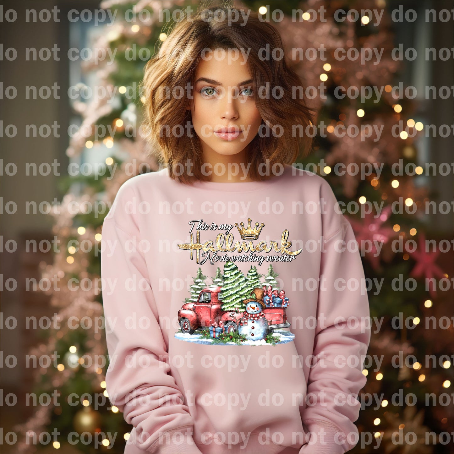 Suéter para ver películas navideñas Hallmark con diseño de manga opcional Impresión de ensueño o impresión por sublimación