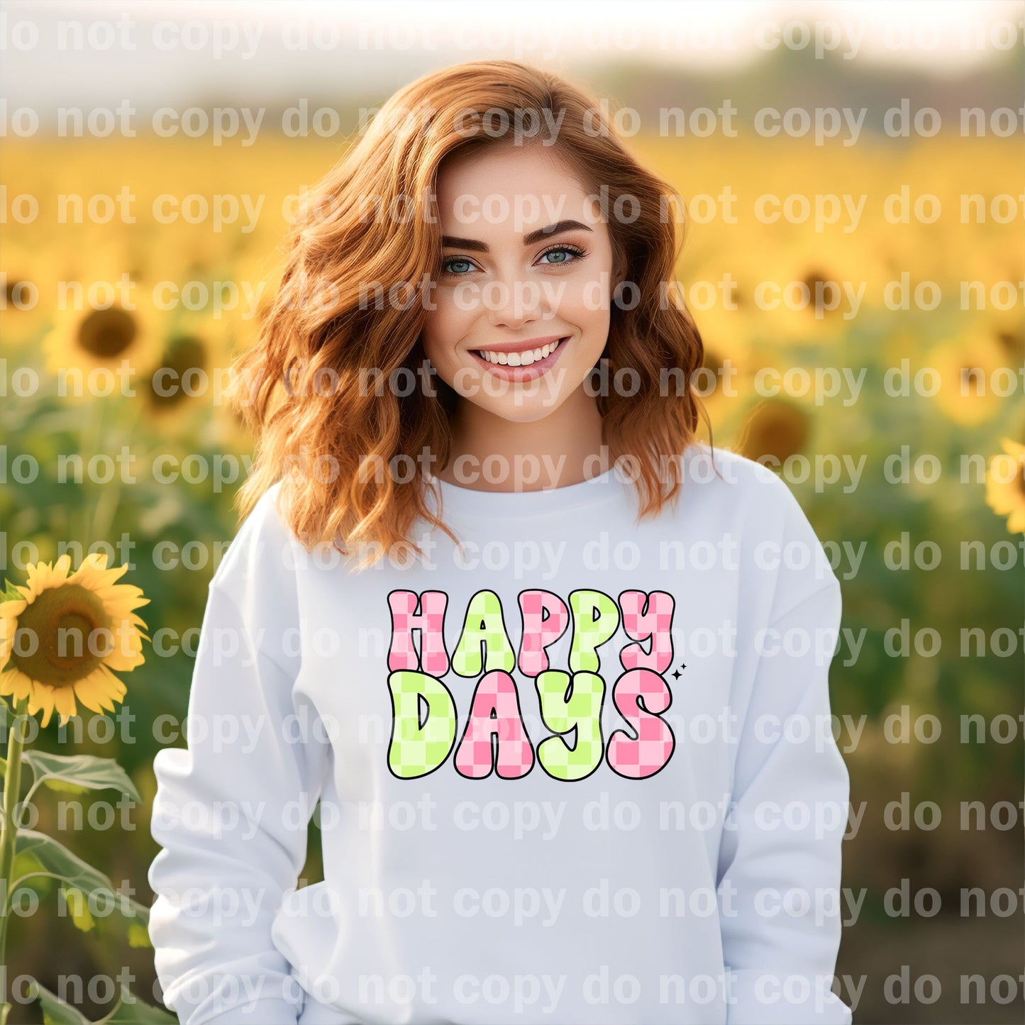 Happy Days Pink Green Checkered Dream Print or Sublimation Print