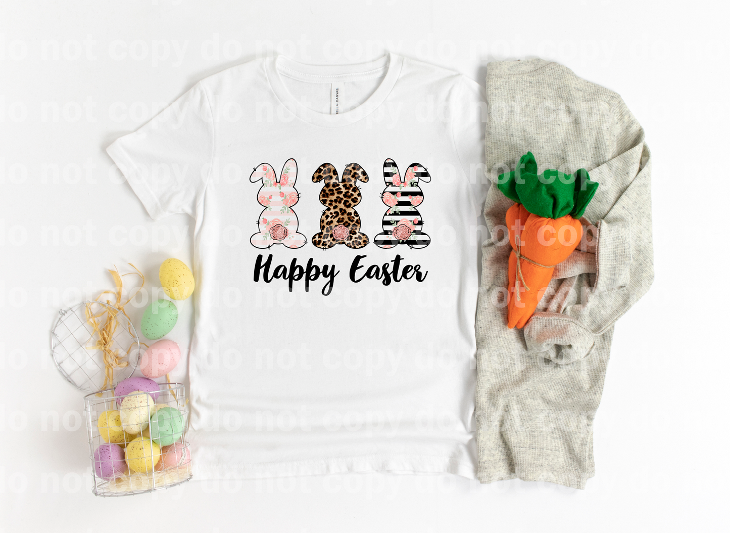 Happy Easter Floral Leopard Bunny Dream Print or Sublimation Print