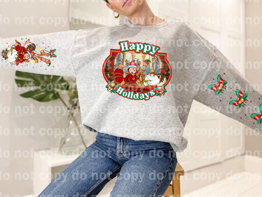 Happy Holidays Beauty Beast with Optional Two Rows Sleeve Designs Dream Print or Sublimation Print