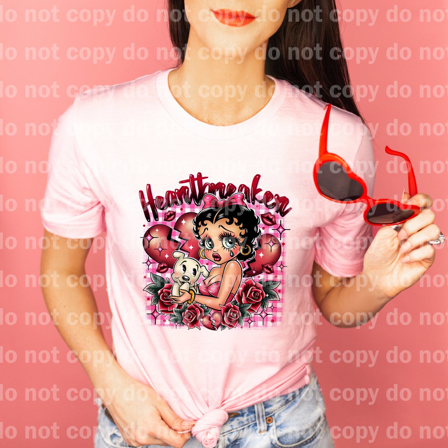 Heart Breaker Betty Plaid with Optional Sleeve Design Dream Print or Sublimation Print