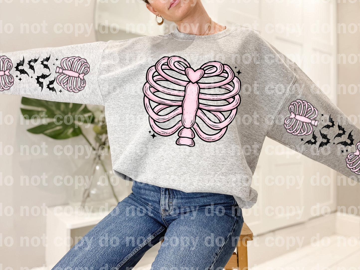 Heart Rib Cage with Optional Two Rows Sleeve Designs Dream Print or Sublimation Print