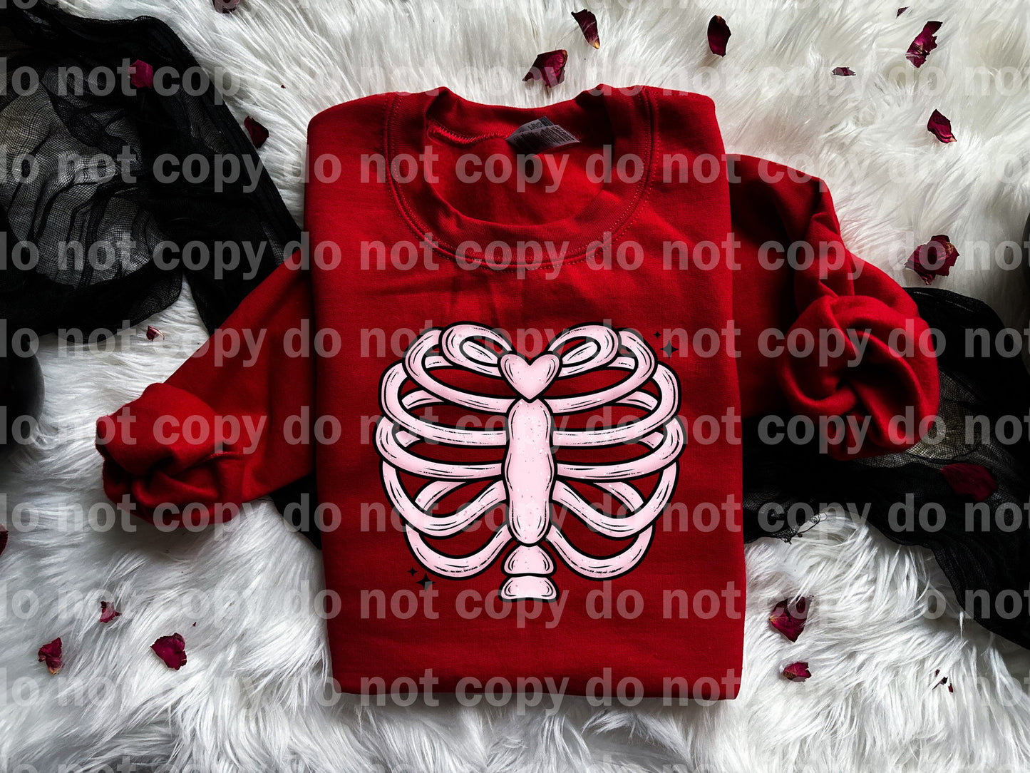 Heart Rib Cage with Optional Two Rows Sleeve Designs Dream Print or Sublimation Print