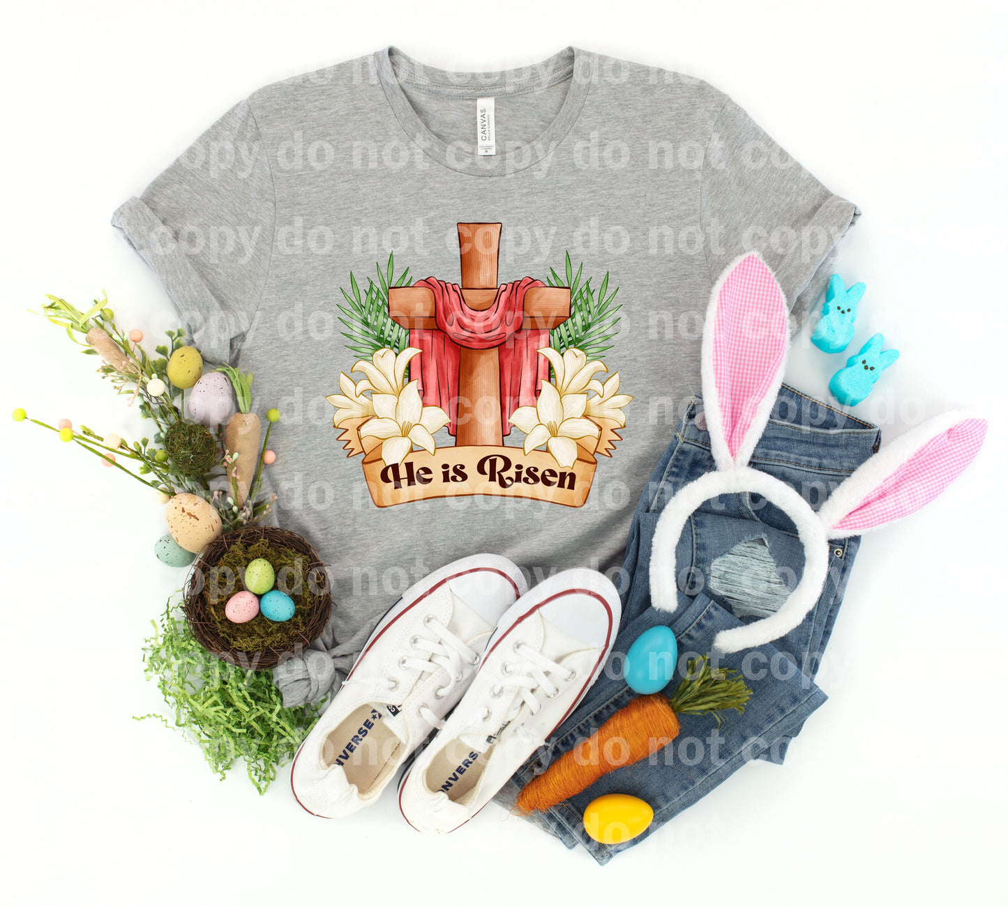 He Is Risen Floral Cross Dream Print or Sublimation Print
