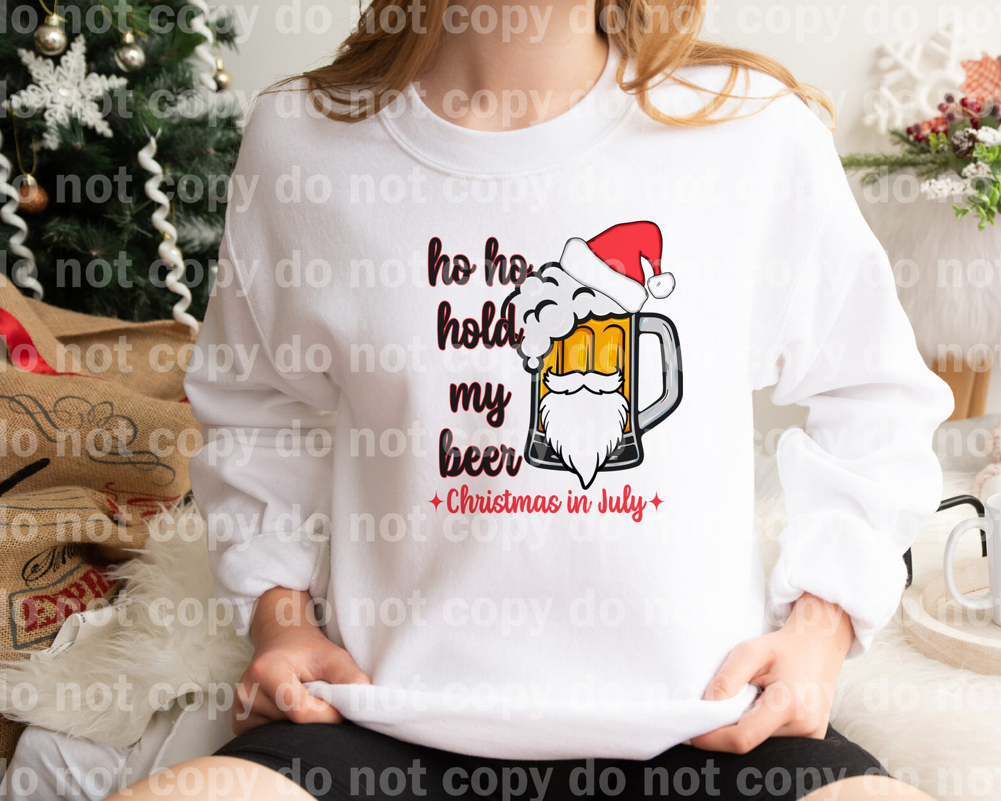 Ho Ho Hold My Beer Christmas In July with Pocket Option Dream Print or Sublimation Print