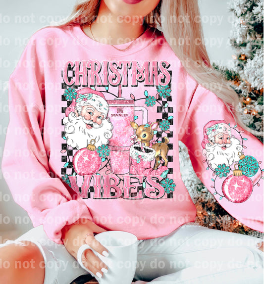 Ho Ho Ho Pink Christmas con diseño de manga opcional Impresión de ensueño o impresión de sublimación