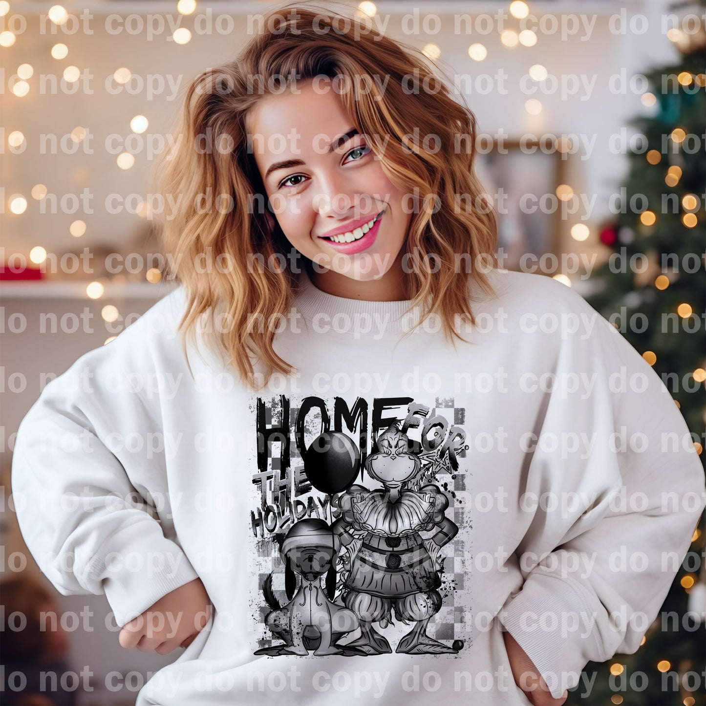 Home For The Holidays Black and White/Colored Dream Print or Sublimation Print