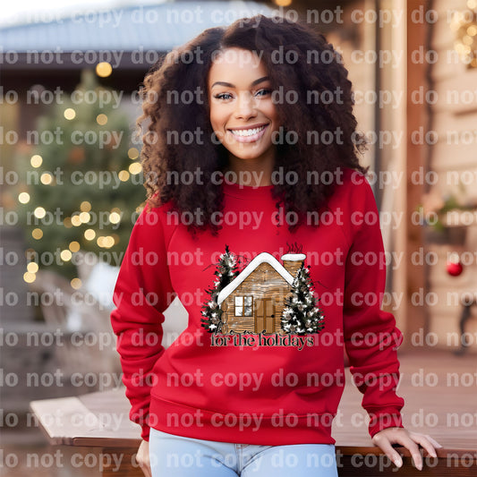 Home For The Holidays Cabin Tree with Pocket Option Dream Print or Sublimation Print