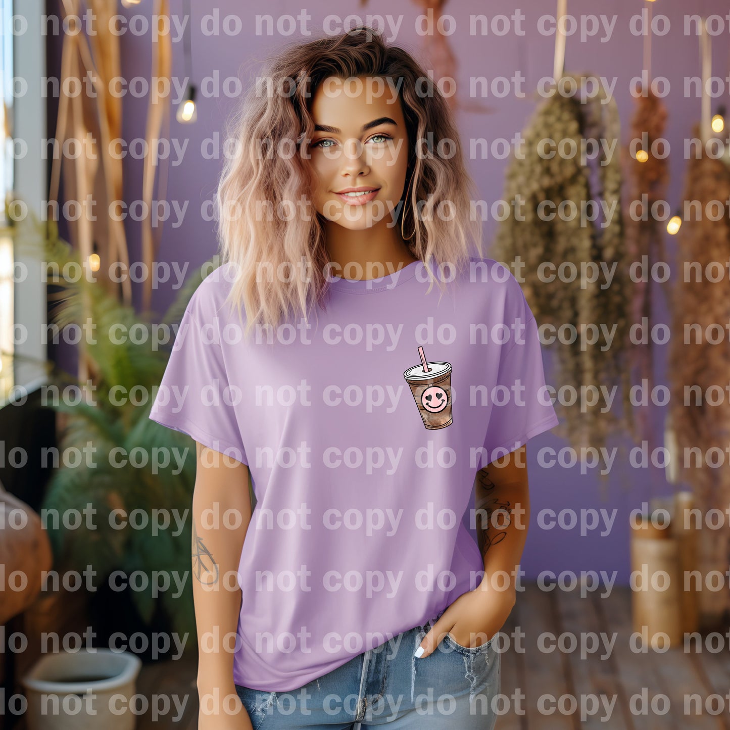 Iced Coffee Addict with Pocket Option Dream Print or Sublimation Print