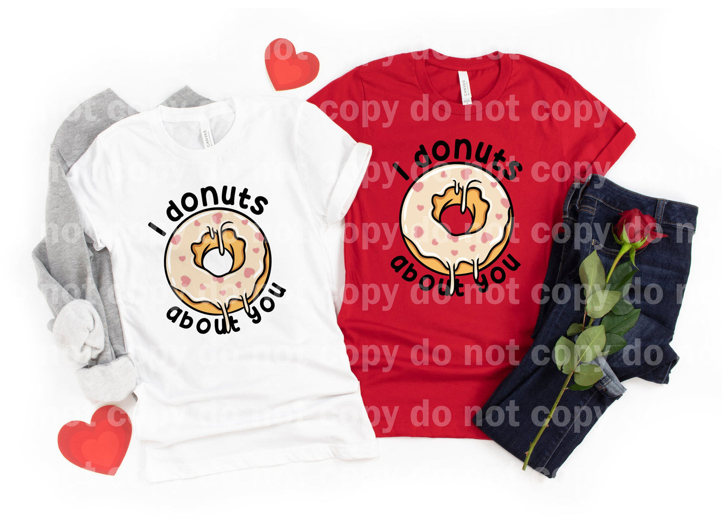I Donuts About You Beige/Black/Pink Dream Print or Sublimation Print