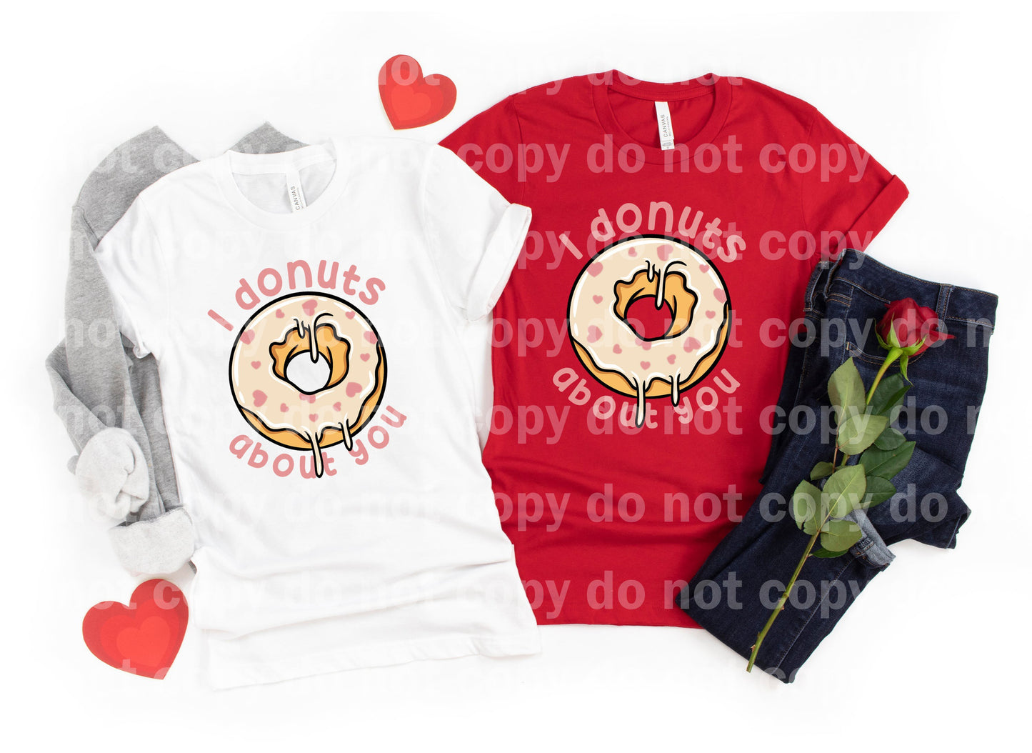 I Donuts About You Beige/Black/Pink Dream Print or Sublimation Print