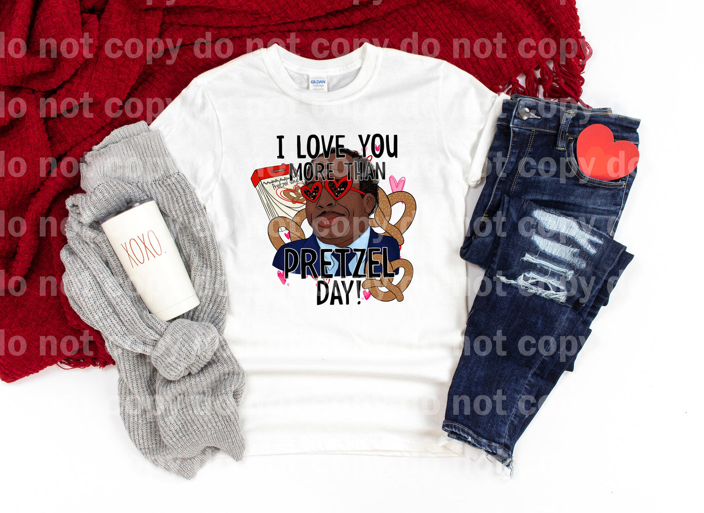 I Love You More Than Pretzel Day with Optional Sleeve Design Dream Print or Sublimation Print