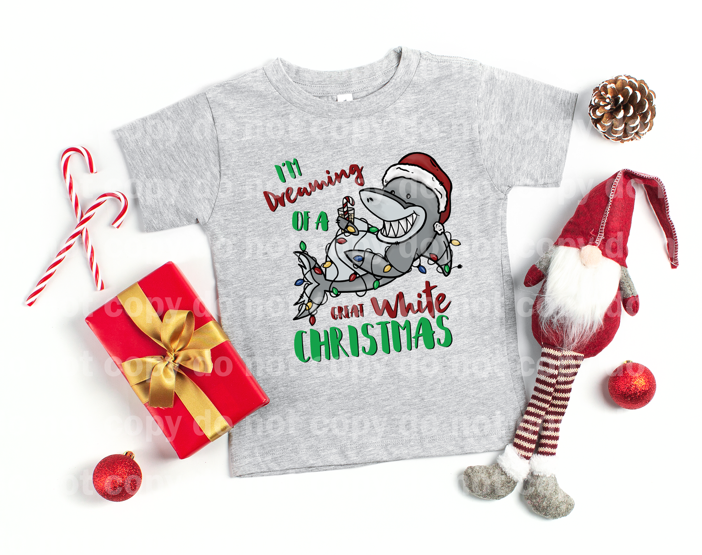 I'm Dreaming of a Great White (shark) Christmas Dream Print or Sublimation Print