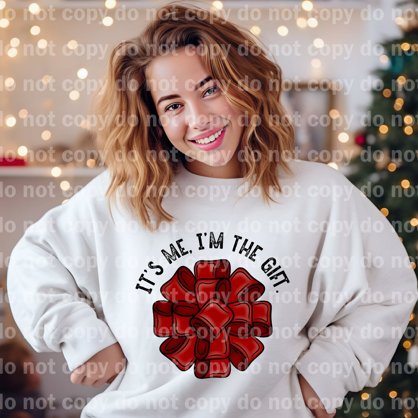 It's Me I'm The Gift Ribbon Black Font/Red Font Dream Print or Sublimation Print