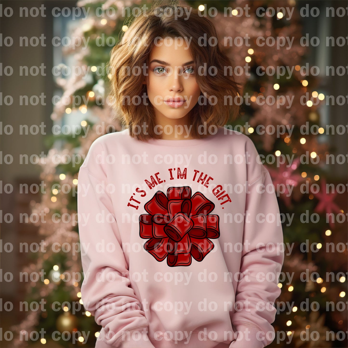 It's Me I'm The Gift Ribbon Black Font/Red Font Dream Print or Sublimation Print