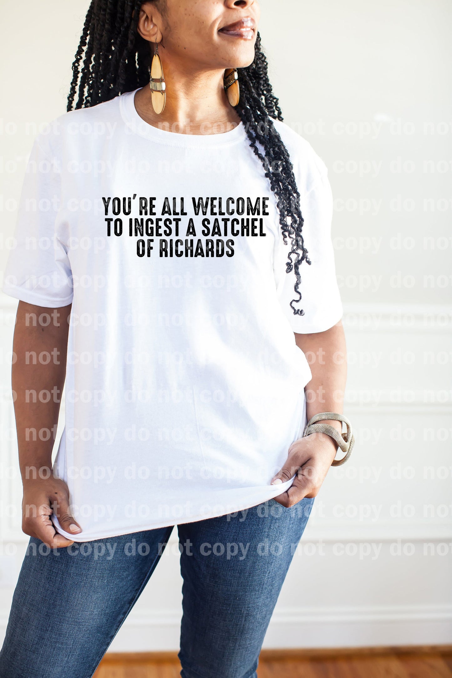 You're All Welcome To Ingest A Satchel Of Richards Black/White Font Dream Print or Sublimation Print