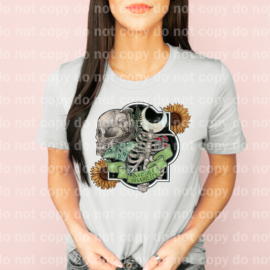 Invisible Disability Warrior Skull Moon Moth Emblem