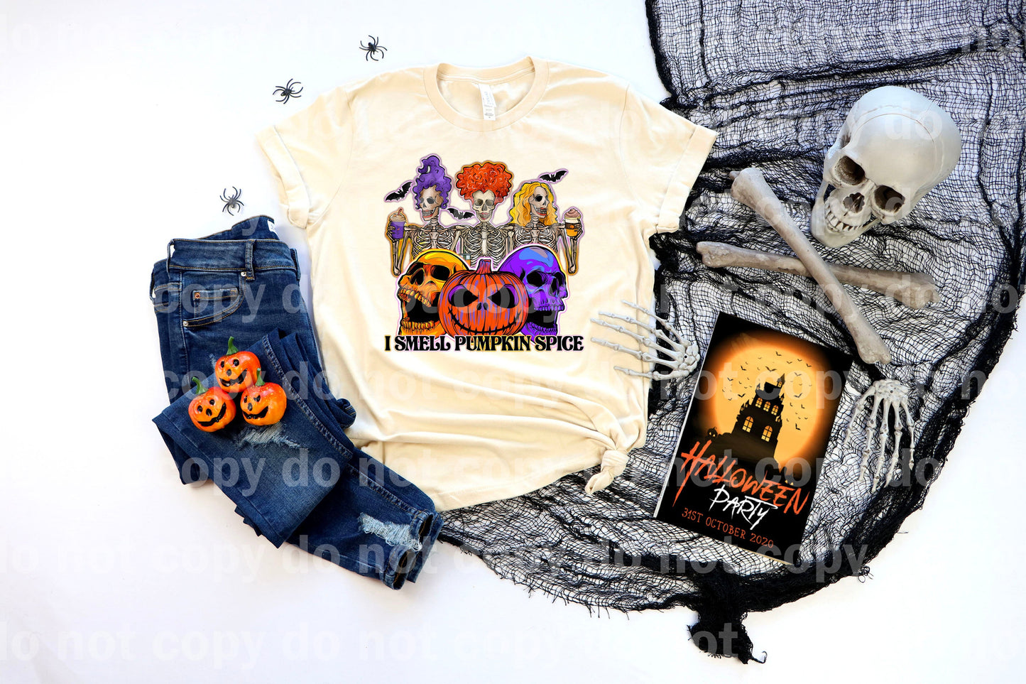 I Smell Pumpkin Spice Witch Skulls Dream Print or Sublimation Print