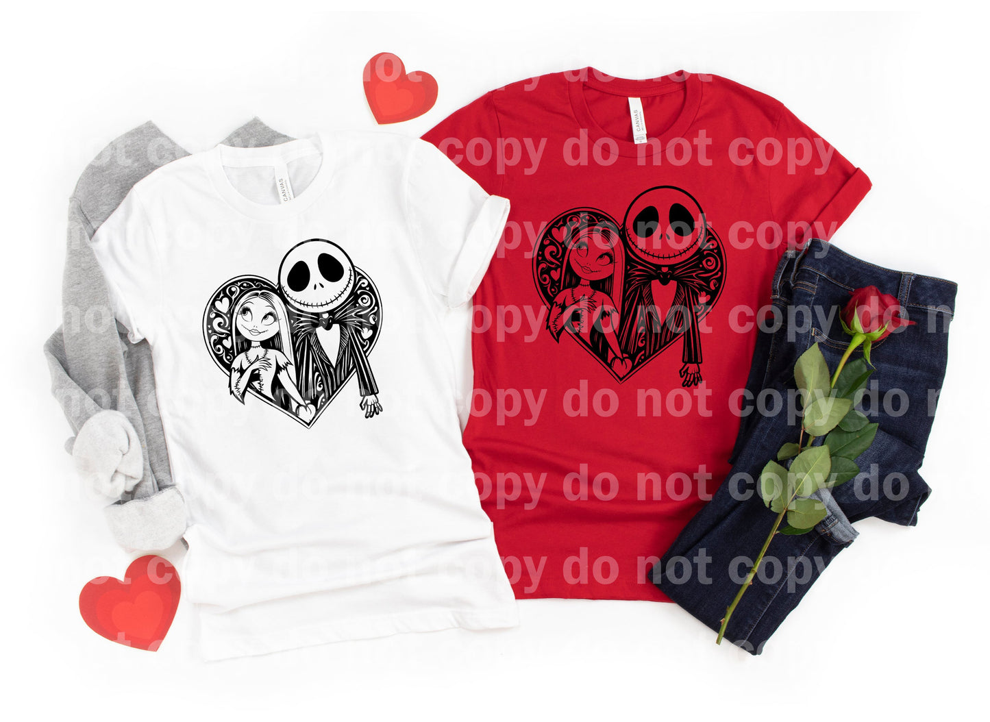 Jack and Sally Outline Dream Print or Sublimation Print