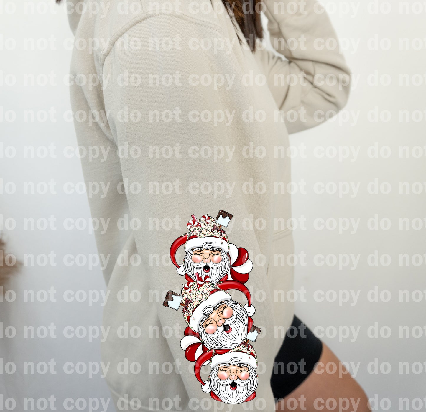 Jolly Vibes Hot Cocoa Santa Red with Optional Sleeve Design Dream Print or Sublimation Print