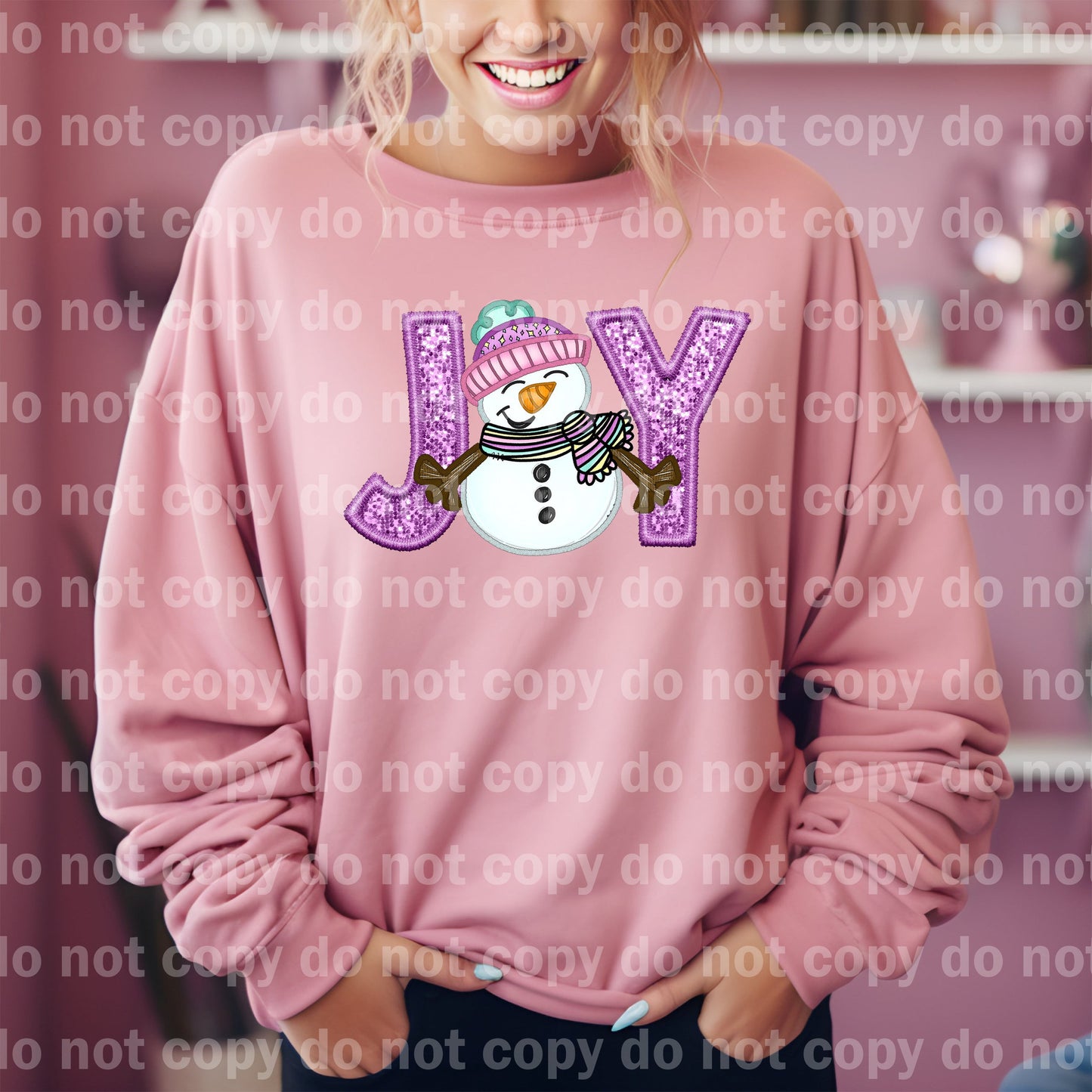 Joy Snowman with Optional Sleeve Design Dream Print or Sublimation Print