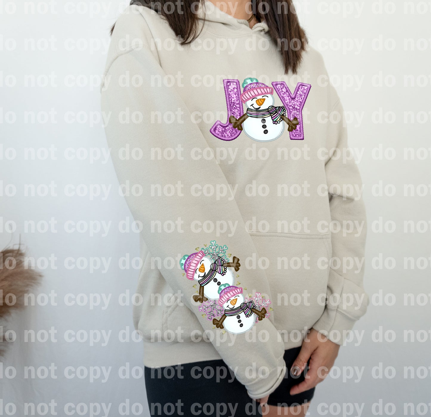 Joy Snowman with Optional Sleeve Design Dream Print or Sublimation Print