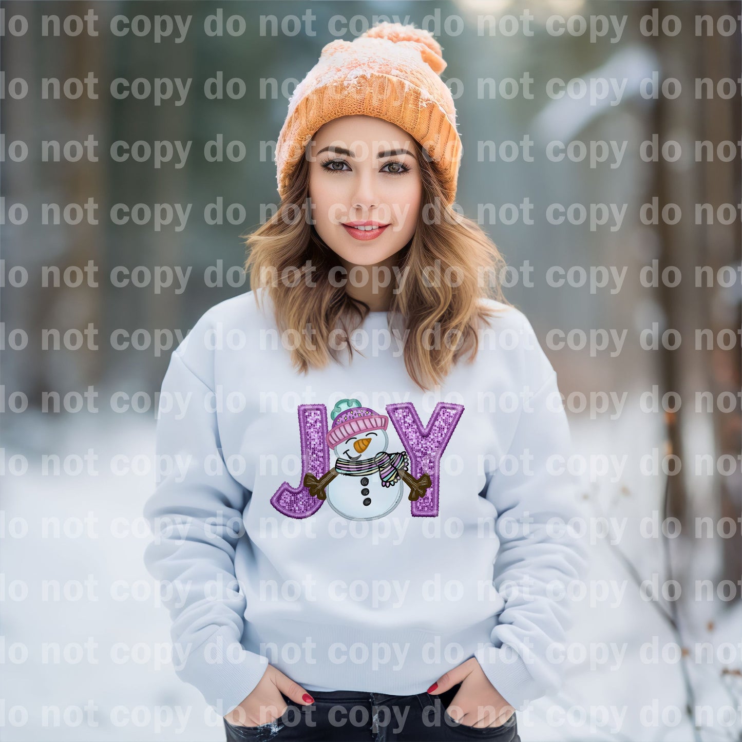 Joy Snowman with Optional Sleeve Design Dream Print or Sublimation Print