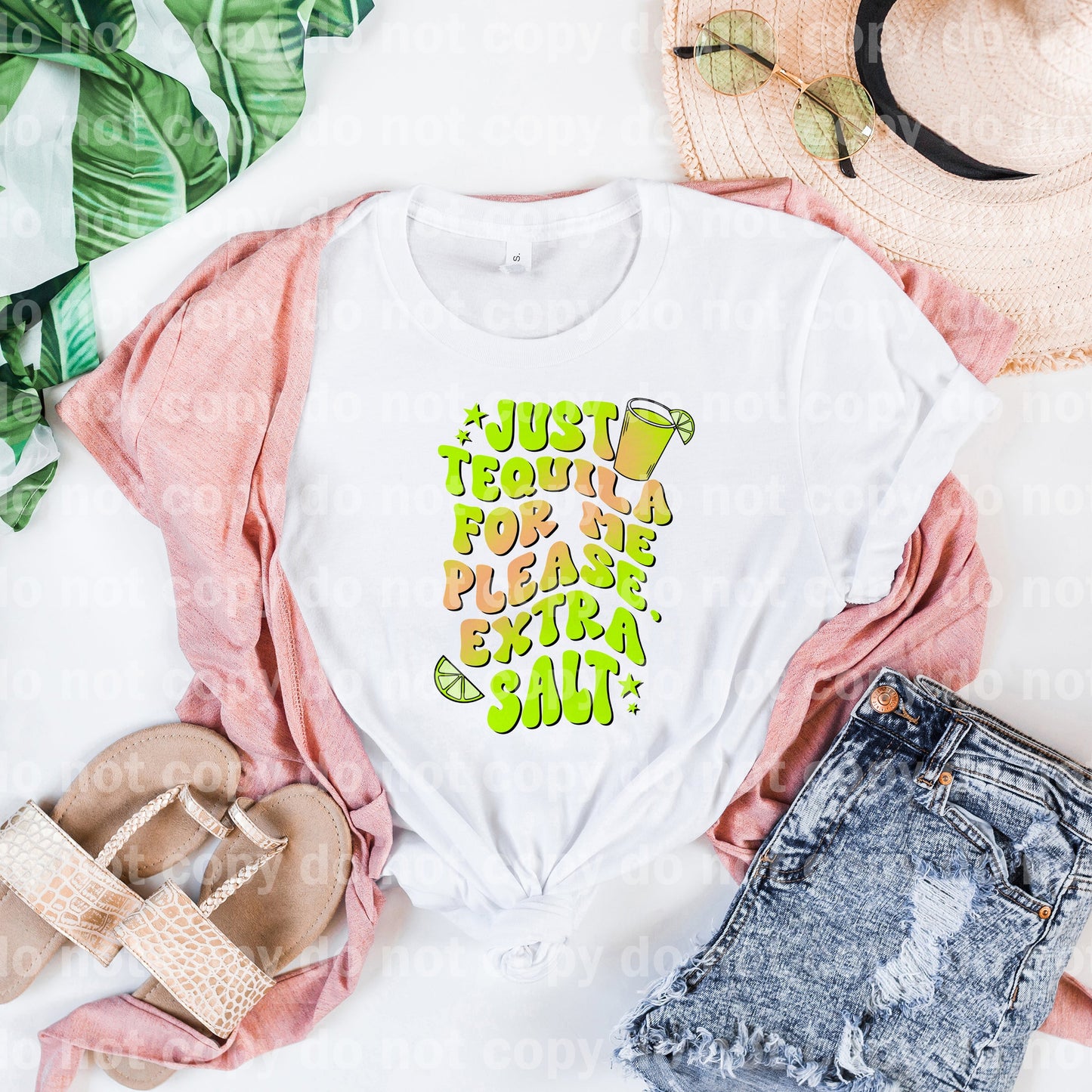 Just Tequila For Me Please Extra Salt Full Color/One Color with Pocket Option Dream Print or Sublimation Print