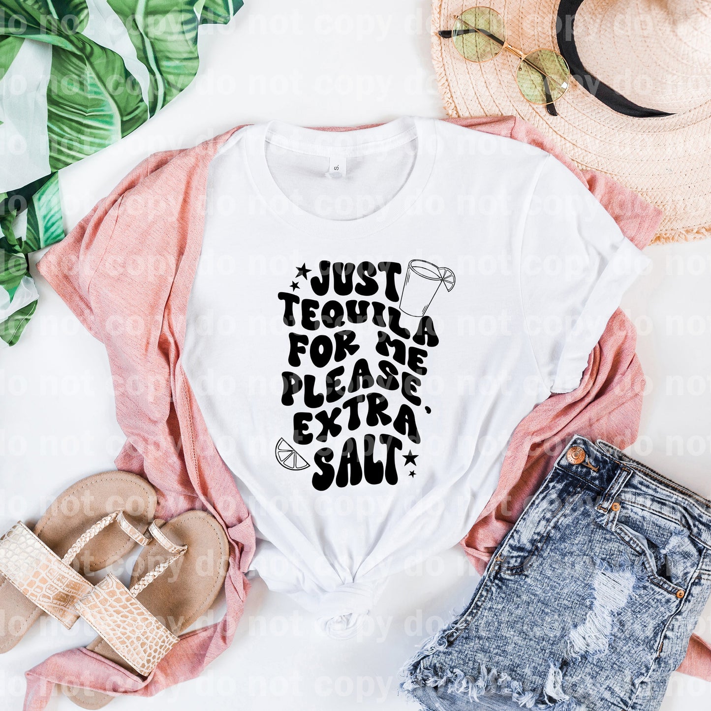 Just Tequila For Me Please Extra Salt Full Color/One Color with Pocket Option Dream Print or Sublimation Print