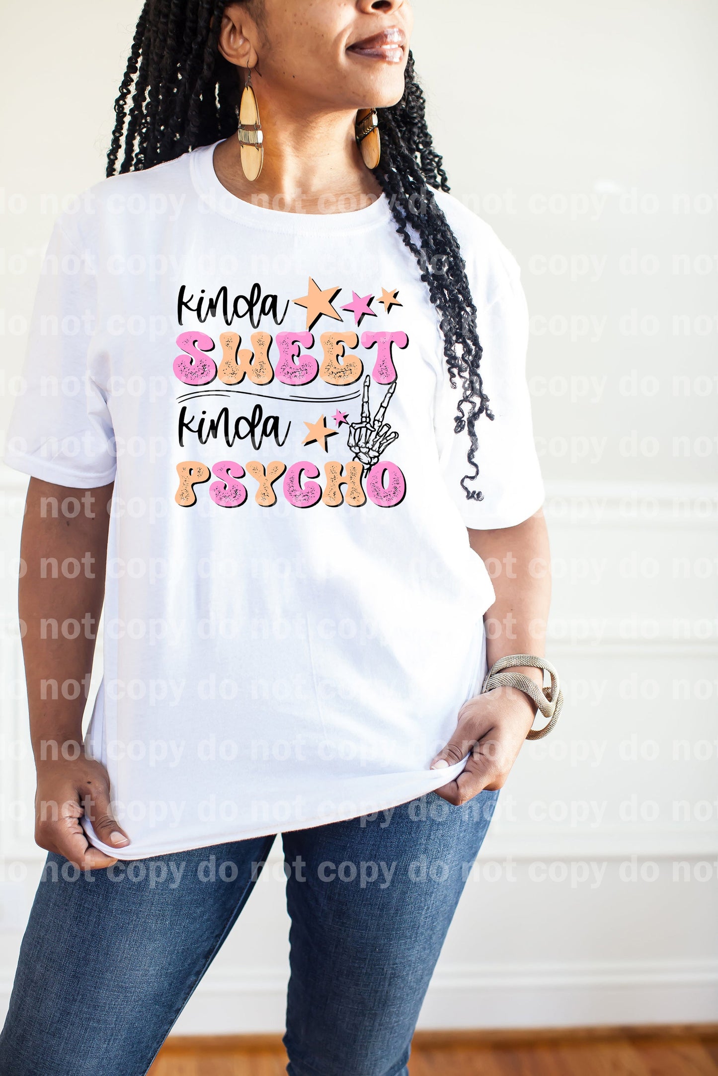 Kinda Sweet Kinda Psycho Full Color/One Color with Pocket Option Dream Print or Sublimation Print