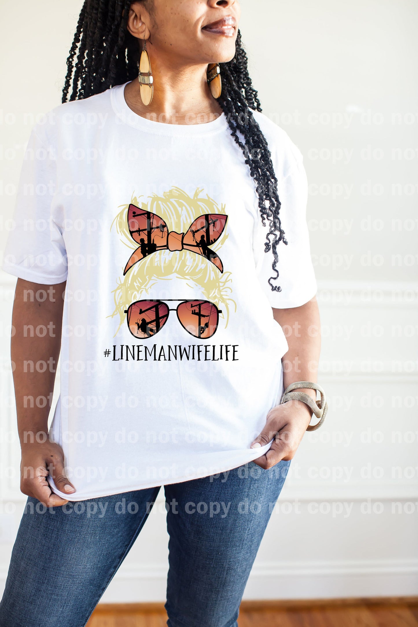 Line Man Wife Life Blonde Dream Print or Sublimation Print