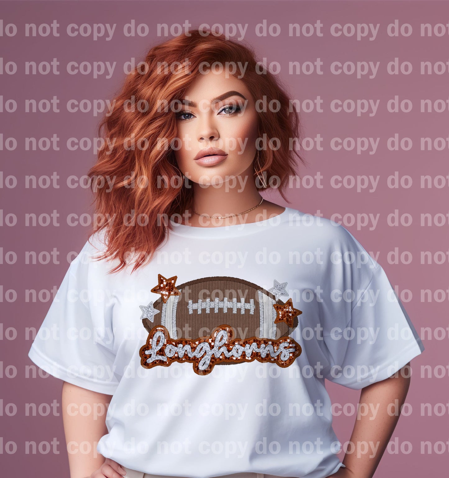 Longhorns Football Sequin Embroidery Dream Print or Sublimation Print