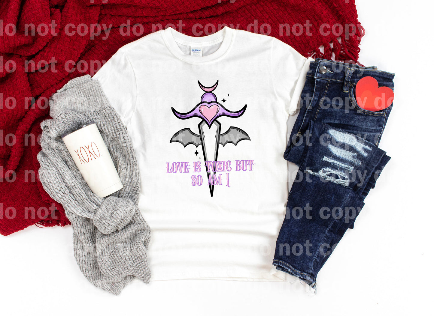 Love Is Toxic But So Am I Gray Purple with Pocket Option Dream Print or Sublimation Print