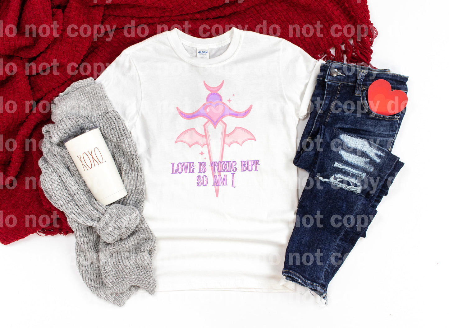 Love Is Toxic But So Am I Pink Purple with Pocket Option Dream Print or Sublimation Print