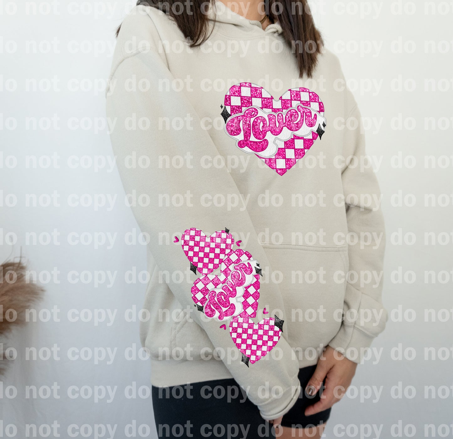 Lover Checkered Heart con diseño de manga opcional Impresión de ensueño o impresión por sublimación