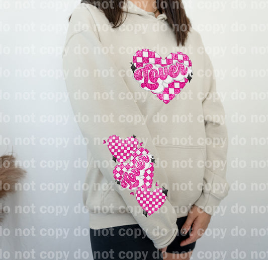Lover Checkered Heart with Optional Sleeve Design Dream Print or Sublimation Print
