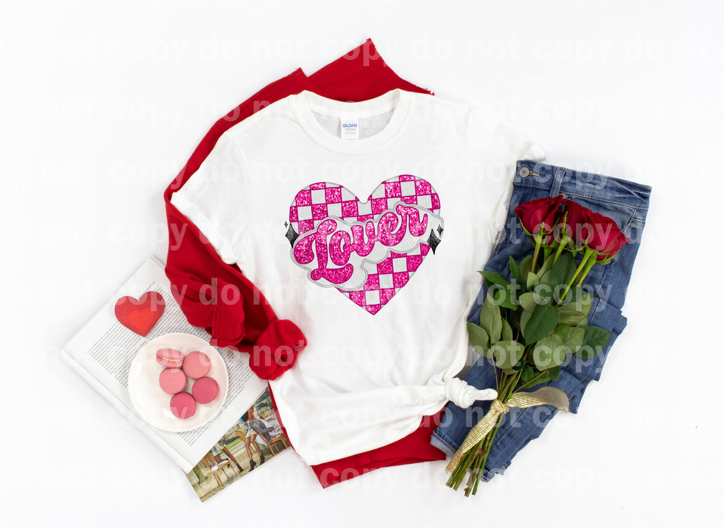 Lover Checkered Heart with Optional Sleeve Design Dream Print or Sublimation Print