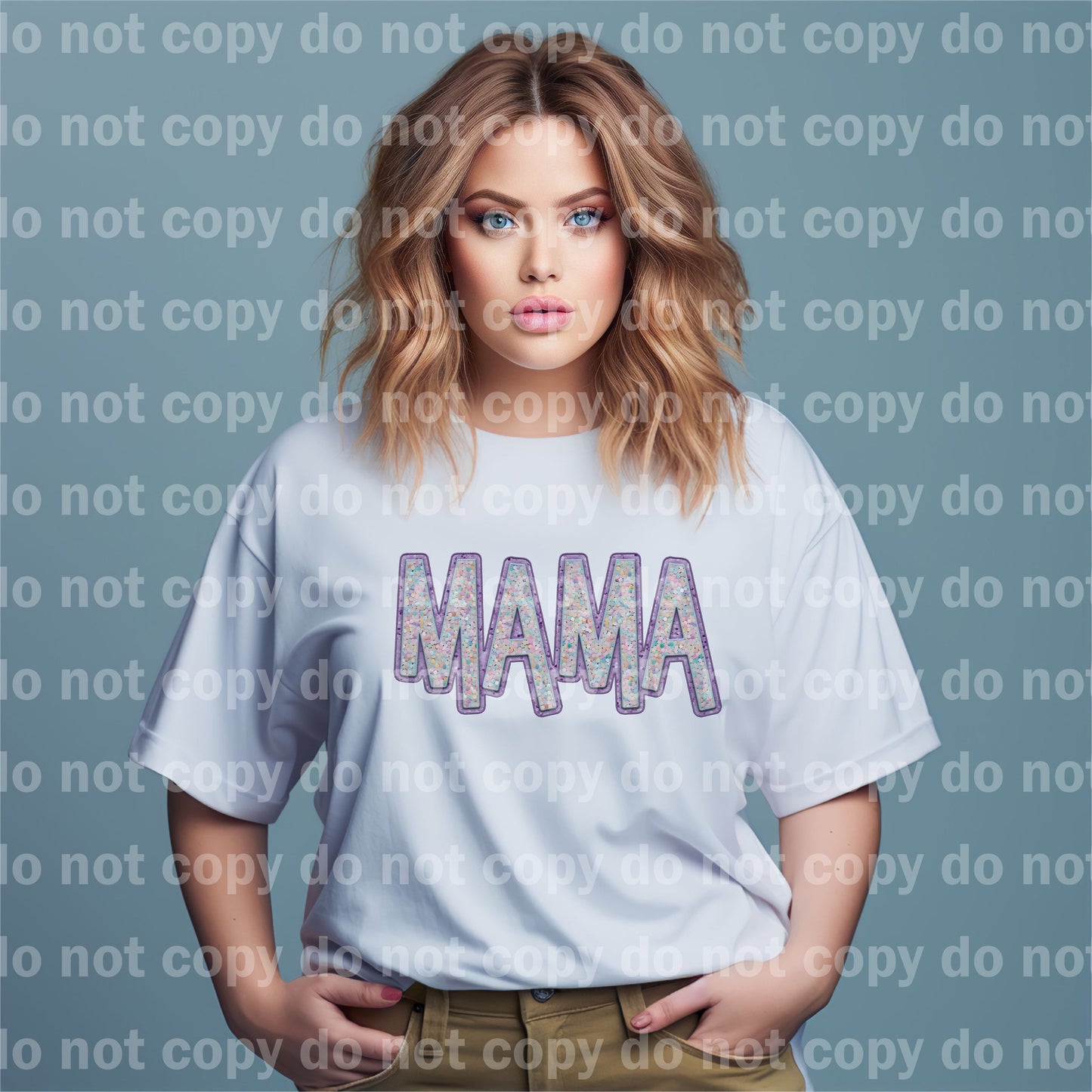 Mama Purple Sequin Embroidery Dream Print or Sublimation Print