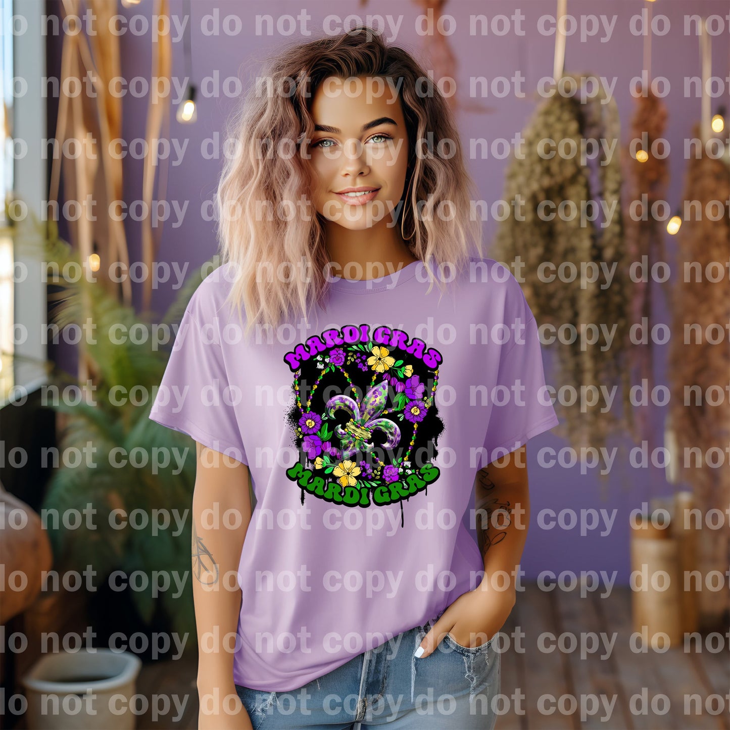 Mardi Gras Purple Green Font Dream Print or Sublimation Print