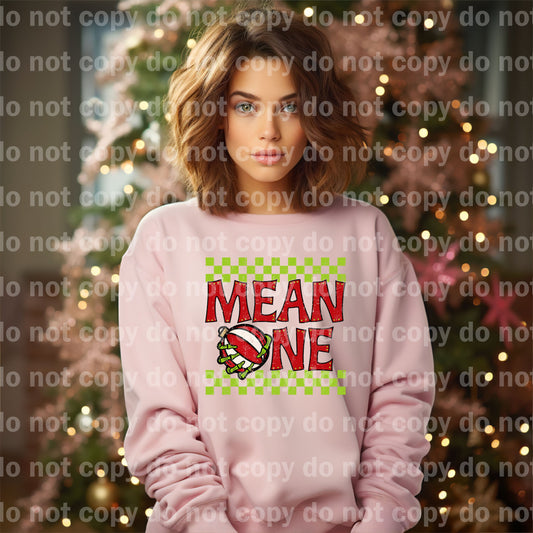 Mean One Skeleton Ornament Checkered Distressed Full Color/One Color Dream Print or Sublimation Print