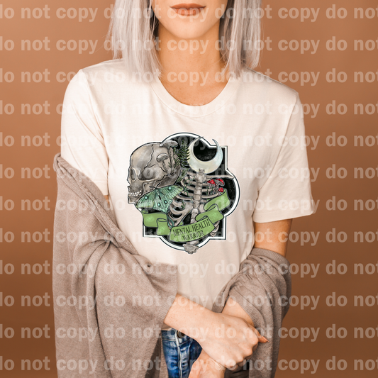 Mental Health Warrior Skull Moon Moth Emblem