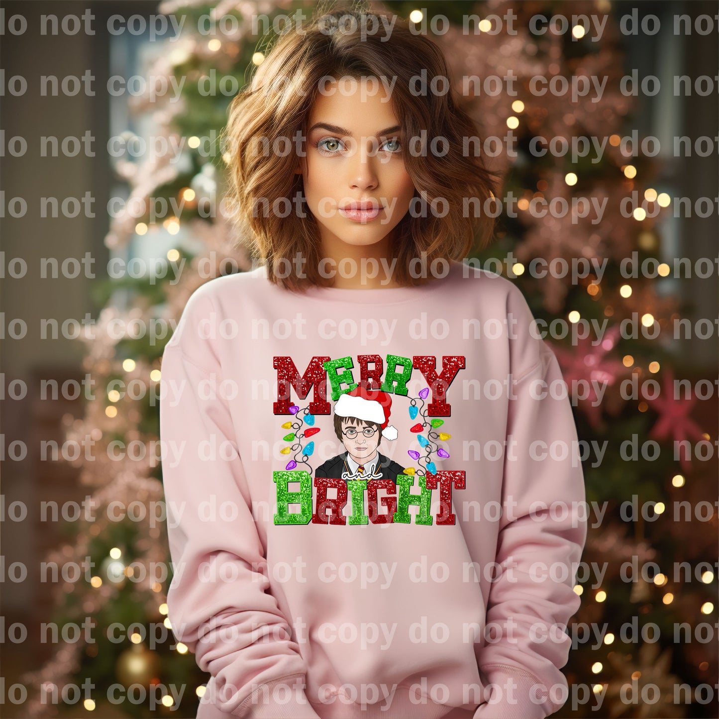 Merry And Bright Sequin Hp Dream Print or Sublimation Print