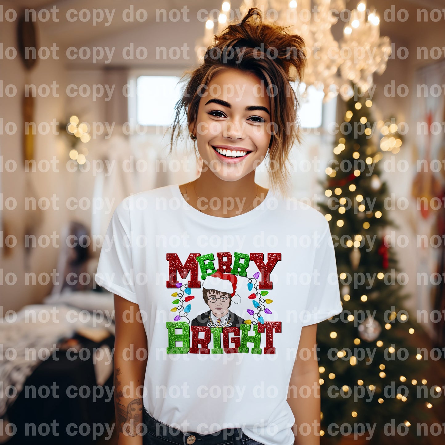 Merry And Bright Sequin Hp Dream Print or Sublimation Print