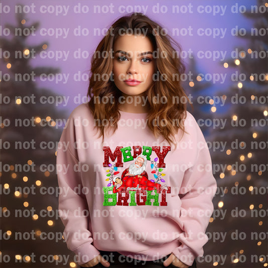 Merry And Bright Sequin Santa Dream Print or Sublimation Print