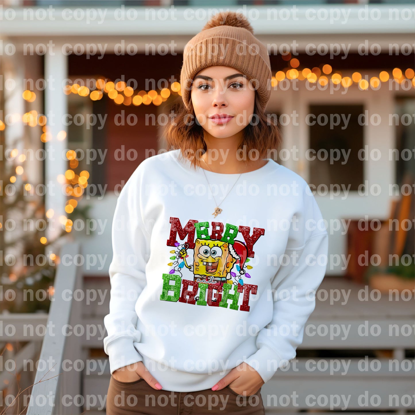 Merry And Bright Sequin Yellow Sponge Dream Print or Sublimation Print