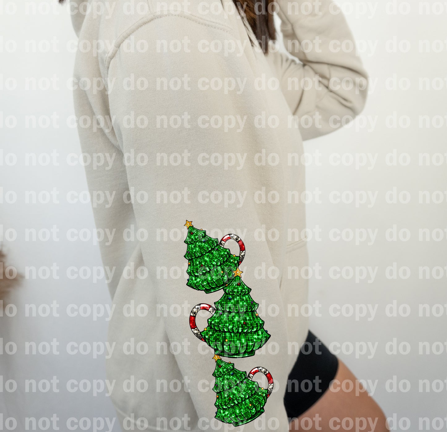 Merry Christmas Tree Sequin with Optional Sleeve Design Dream Print or Sublimation Print